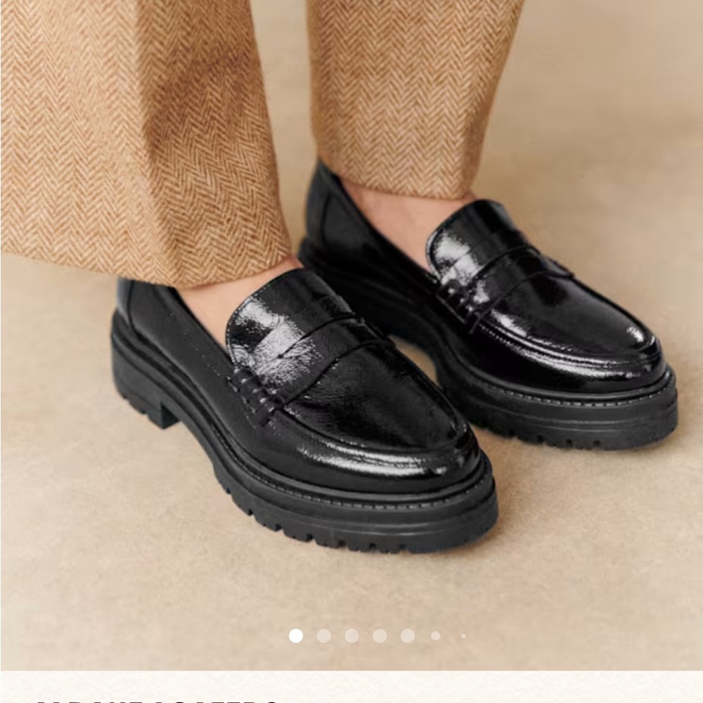 Sezane Albane Black Patent Loafer